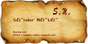 Sándor Máté névjegykártya